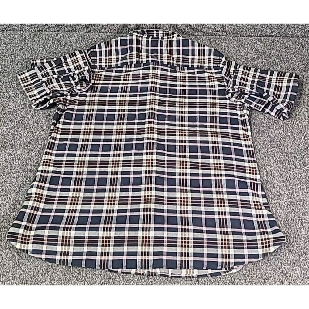 LL BEAN Shirt Womens Large Button Up Top Plaid Long Sleeve Blue/Pink Flannel - Picture 7 of 8